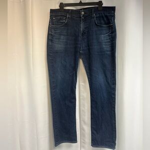 Dark Blue Denim Jeans - Classic Straight Fit